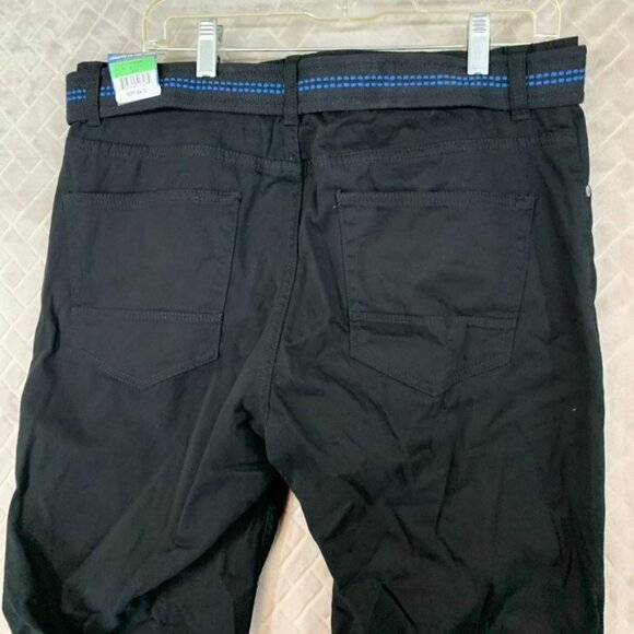 Iron Co Mens 34x32 Work Pants Black Slim Straight Stretch with Belt New - Picture 14 of 16